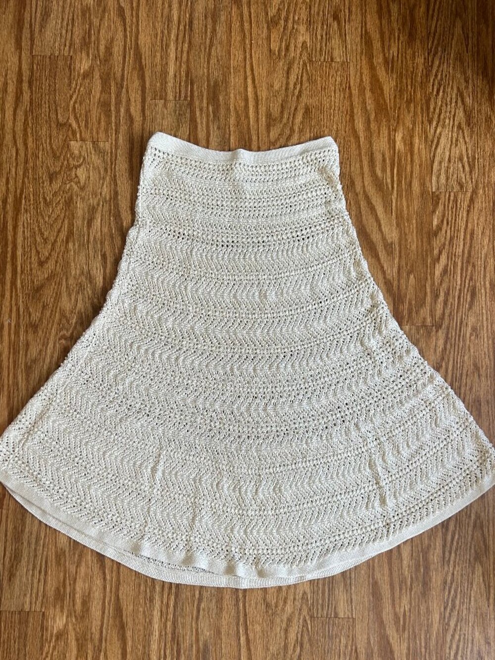 Chico's Cream Knit Sheer Skirt - Size L/XL